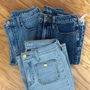 LOT OF 3 JCREW SLIM WIDE LEG JEANS (2 sz 27, 1 sz 26 - fits like 27) 👖👖👖